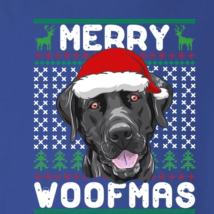 Merry Woofmas Black Lab Christmas Dog Lover Xmas Gift Toddler Long Sleeve Shirt