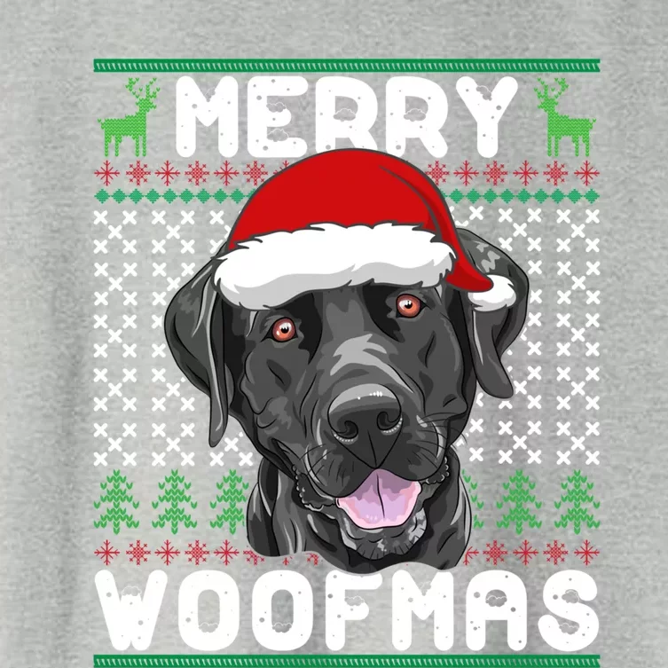 Merry Woofmas Black Lab Christmas Dog Lover Xmas Gift Women's Crop Top Tee