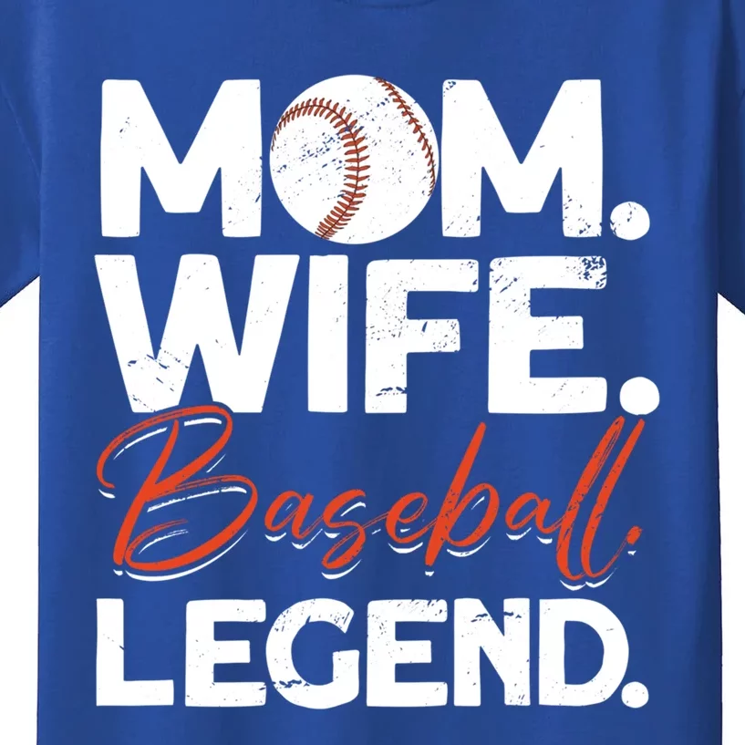 Mom Wife Baseball Legend Cute Gift Baseball Mom Gift Kids T-Shirt