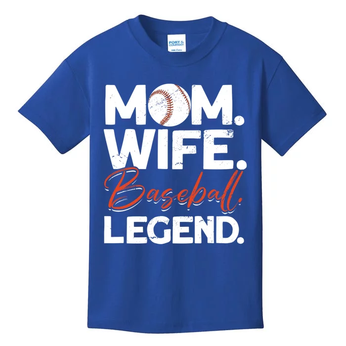 Mom Wife Baseball Legend Cute Gift Baseball Mom Gift Kids T-Shirt