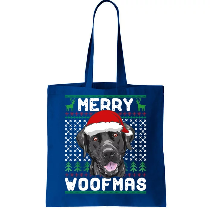 Merry Woofmas Black Lab Christmas Dog Lover Xmas Cool Gift Tote Bag