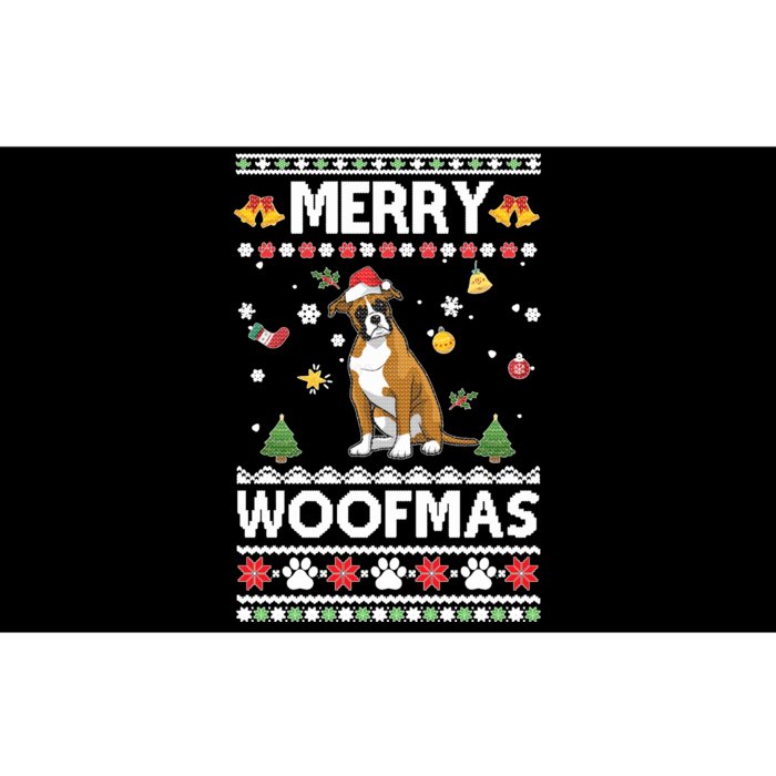 Merry Woofmas Boxer Santa Reindeer Ugly Christmas Xmas Sweatshirt Bumper Sticker