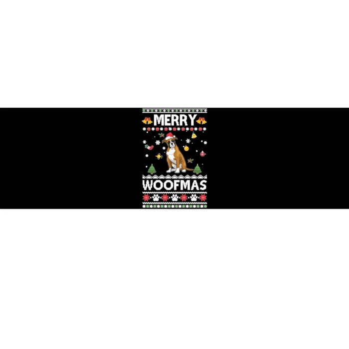 Merry Woofmas Boxer Santa Reindeer Ugly Christmas Xmas Sweatshirt Bumper Sticker