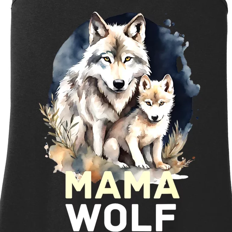 Mama Wolf & Baby Wolf Love Mom Mothers Day Ladies Essential Tank