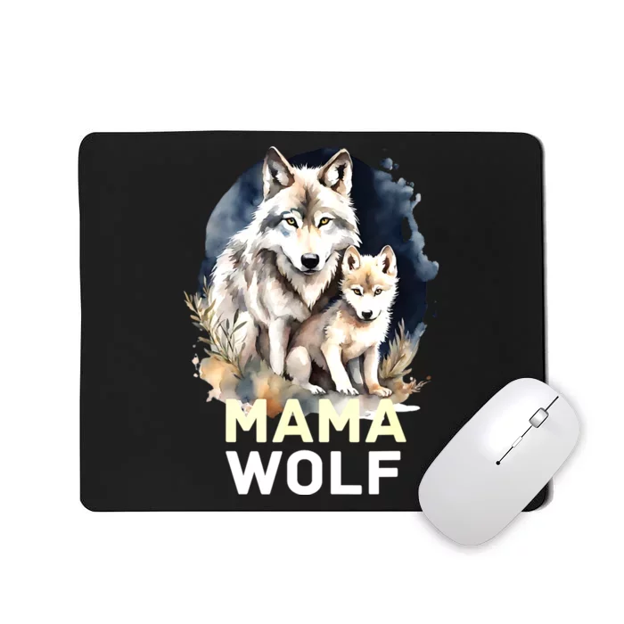 Mama Wolf & Baby Wolf Love Mom Mothers Day Mousepad