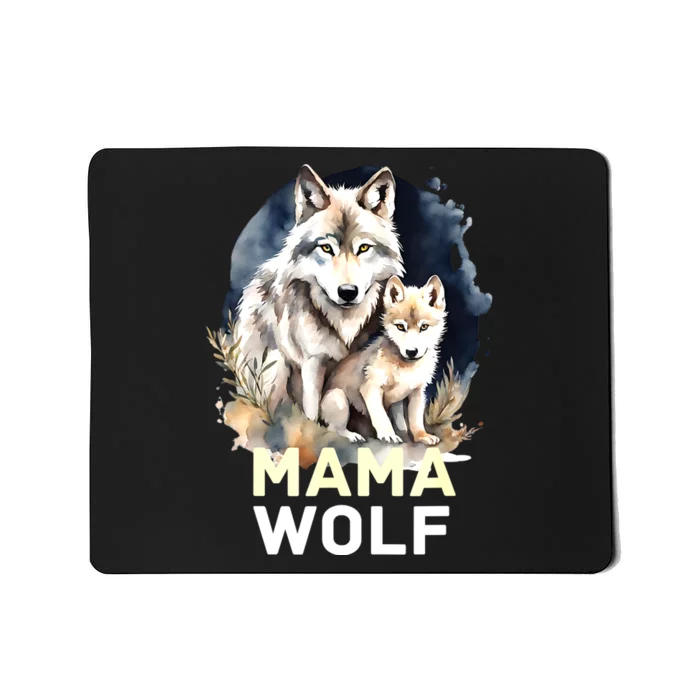 Mama Wolf & Baby Wolf Love Mom Mothers Day Mousepad