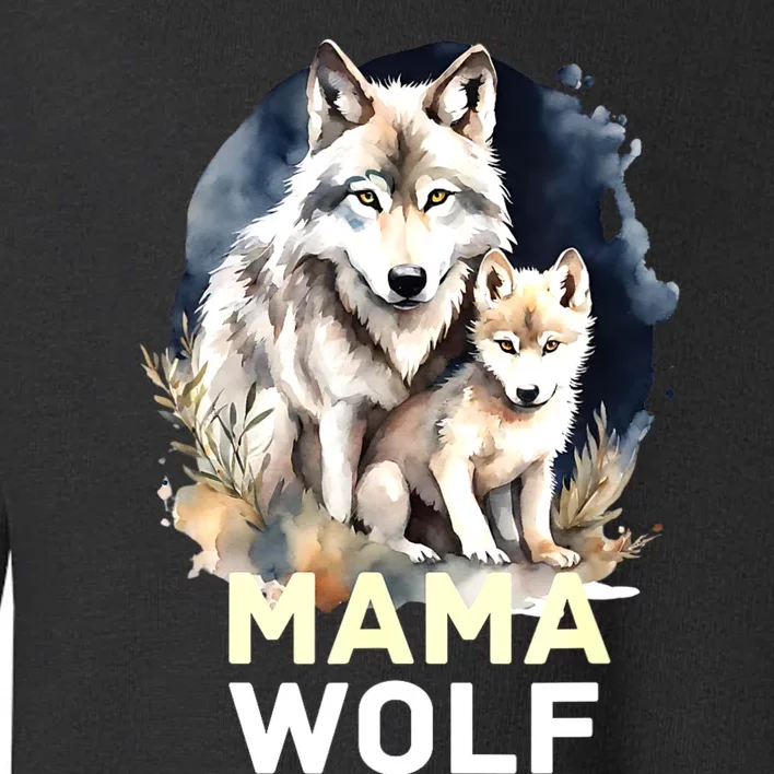 Mama Wolf & Baby Wolf Love Mom Mothers Day Toddler Sweatshirt