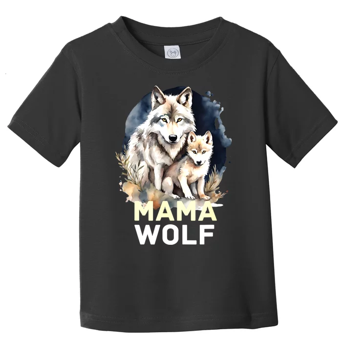 Mama Wolf & Baby Wolf Love Mom Mothers Day Toddler T-Shirt