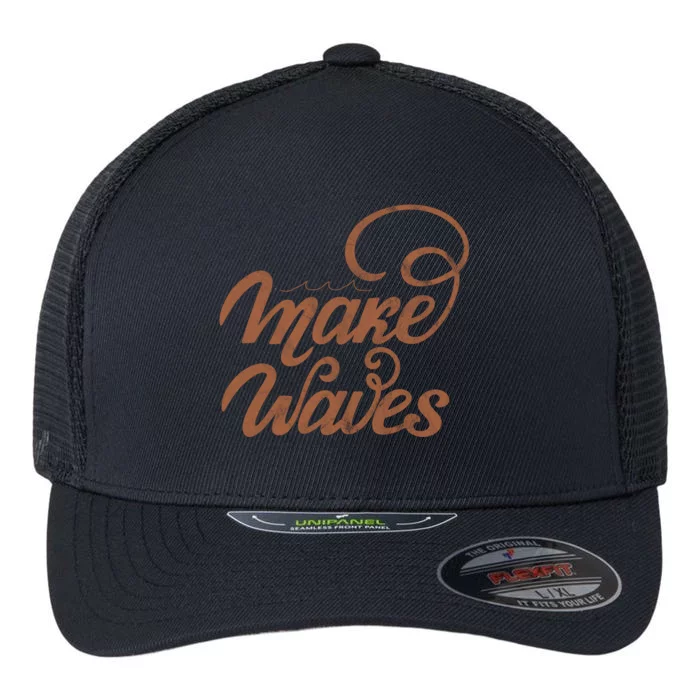 Make Waves Beach Vacation Flexfit Unipanel Trucker Cap