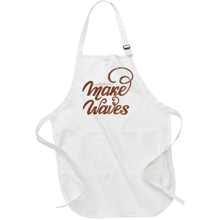 Make Waves Beach Vacation Full-Length Apron With Pocket