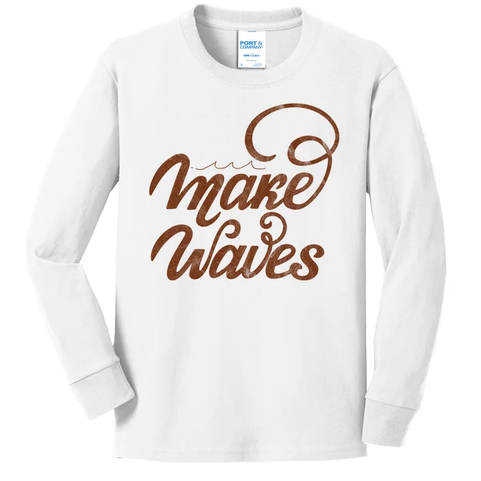 Make Waves Beach Vacation Kids Long Sleeve Shirt