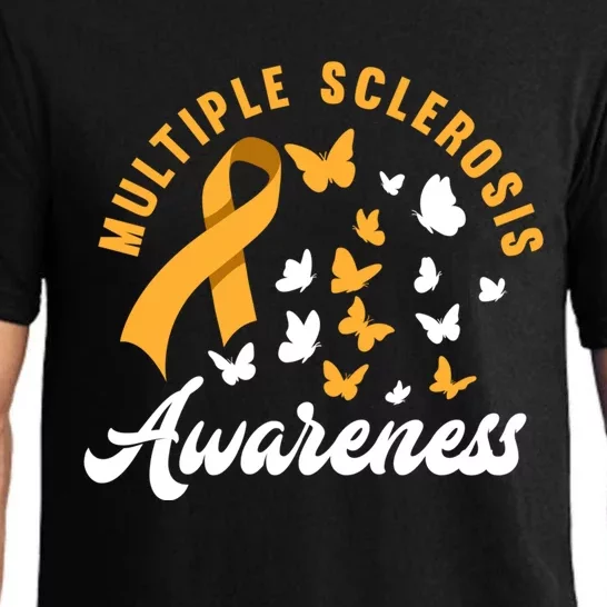 Ms Warrior Butterfly Ms Multiple Sclerosis Awareness Great Gift Pajama Set