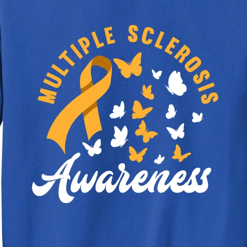 Ms Warrior Butterfly Ms Multiple Sclerosis Awareness Great Gift Tall Sweatshirt