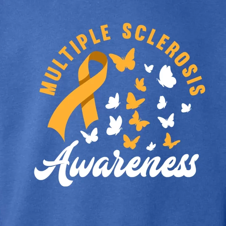 Ms Warrior Butterfly Ms Multiple Sclerosis Awareness Great Gift Toddler Hoodie