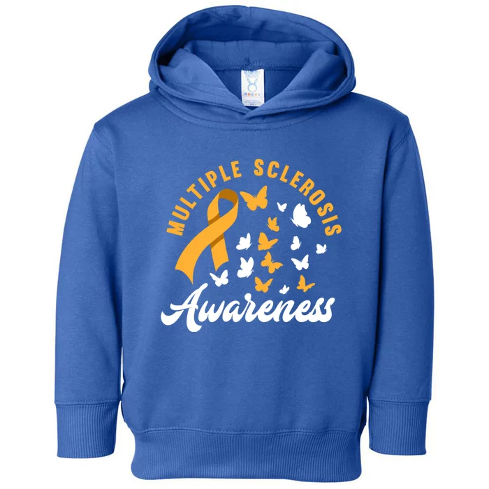 Ms Warrior Butterfly Ms Multiple Sclerosis Awareness Great Gift Toddler Hoodie