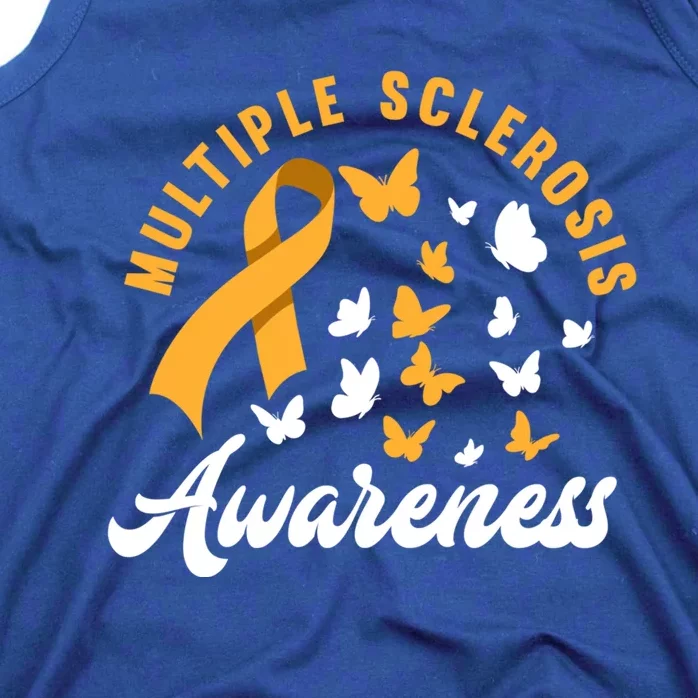 Ms Warrior Butterfly Ms Multiple Sclerosis Awareness Great Gift Tank Top