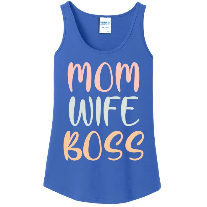 Mom Wife Boss Funny Mom Joke Quote Humor Mother's Day Gift Ladies Essential Tank