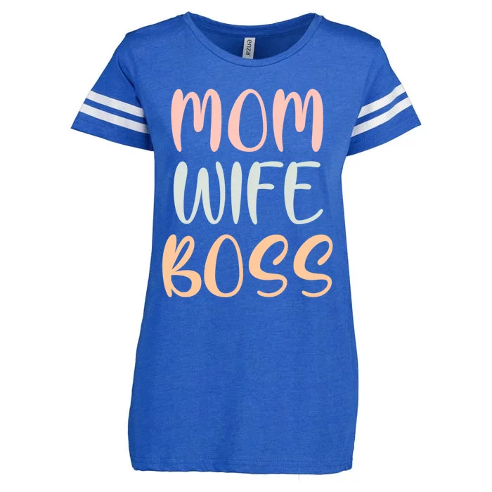 Mom Wife Boss Funny Mom Joke Quote Humor Mother's Day Gift Enza Ladies Jersey Football T-Shirt