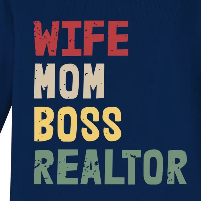 Mom Wife Boss Realtor Cute Mothers Day Gift Baby Long Sleeve Bodysuit