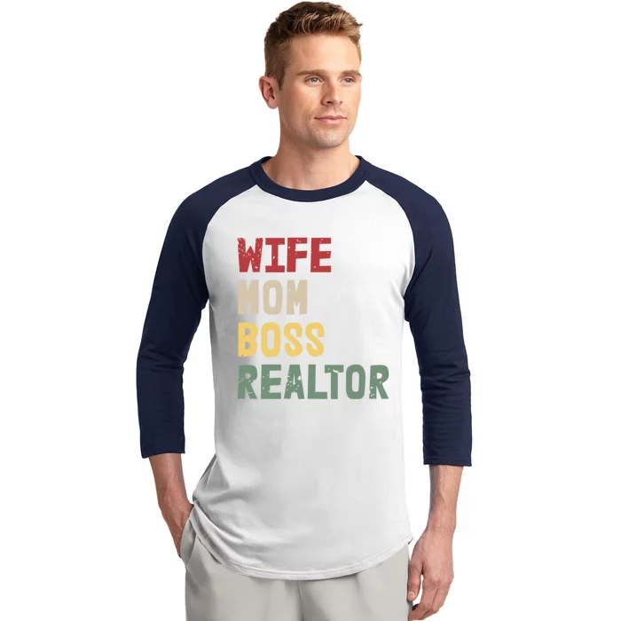 Mom Wife Boss Realtor Cute Mothers Day Gift Baseball Sleeve Shirt