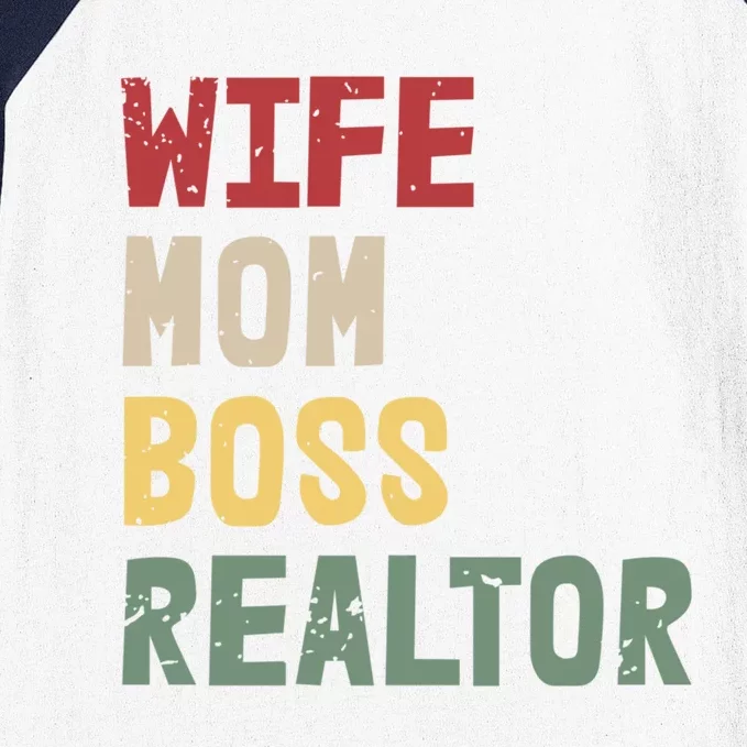 Mom Wife Boss Realtor Cute Mothers Day Gift Baseball Sleeve Shirt