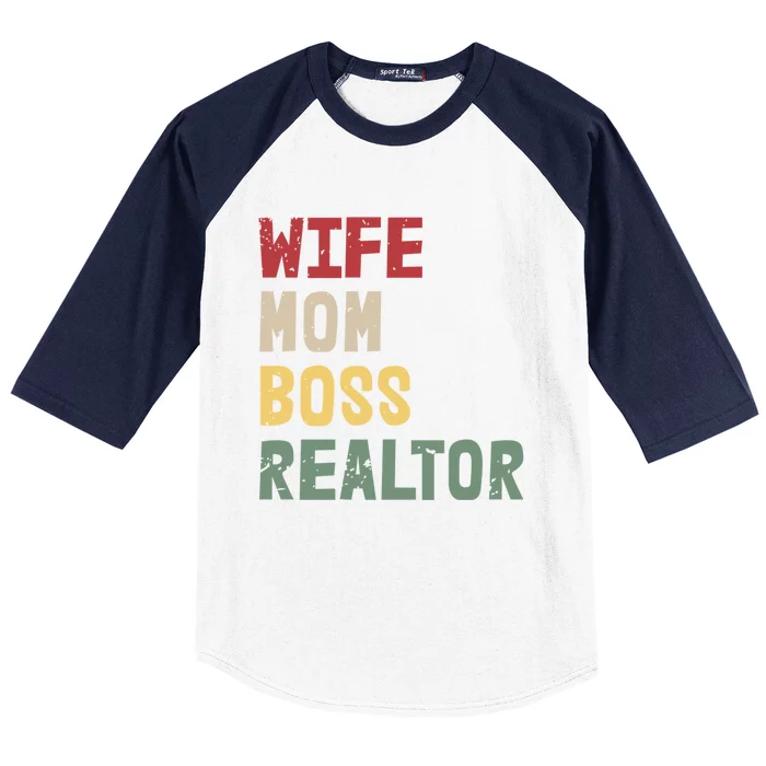 Mom Wife Boss Realtor Cute Mothers Day Gift Baseball Sleeve Shirt