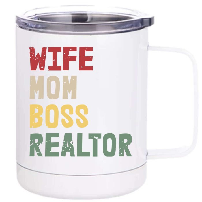 Mom Wife Boss Realtor Cute Mothers Day Gift Front & Back 12oz Stainless Steel Tumbler Cup