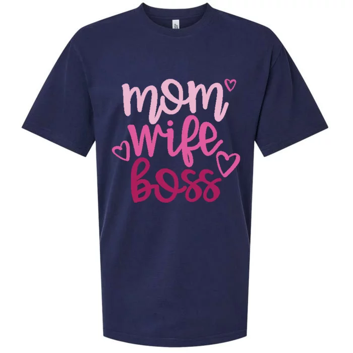 Mom Wife Boss Funny Gift Sueded Cloud Jersey T-Shirt