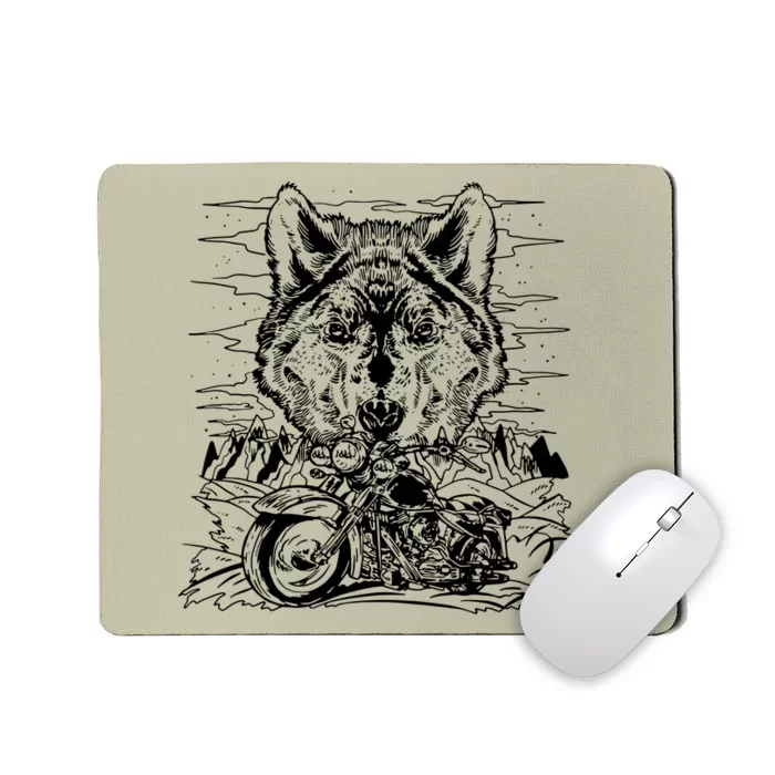 Motorbike Wolf Biker Motorcycle Motorbike Mousepad