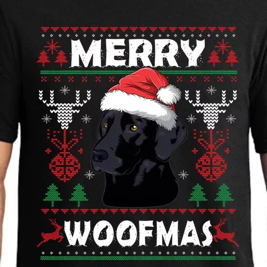 Merry Woofmas Black Lab Christmas Dog Lover Xmas Gift Great Gift Pajama Set