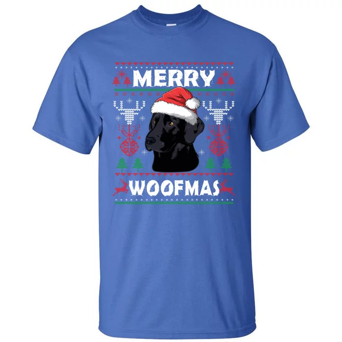 Merry Woofmas Black Lab Christmas Dog Lover Xmas Gift Great Gift Tall T-Shirt