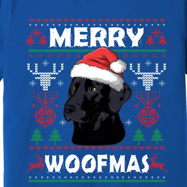 Merry Woofmas Black Lab Christmas Dog Lover Xmas Gift Great Gift Premium T-Shirt