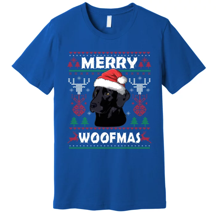 Merry Woofmas Black Lab Christmas Dog Lover Xmas Gift Great Gift Premium T-Shirt