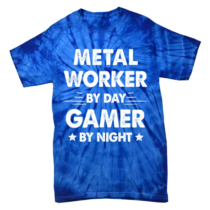 Metal Worker By Day Gamer By Night Gift Tie-Dye T-Shirt