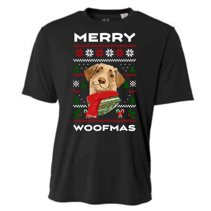 Merry Woofmas Cute Dog Ugly Christmas Cooling Performance Crew T-Shirt