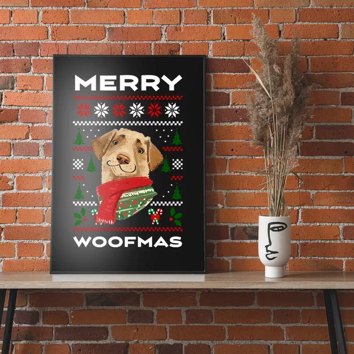 Merry Woofmas Cute Dog Ugly Christmas Poster