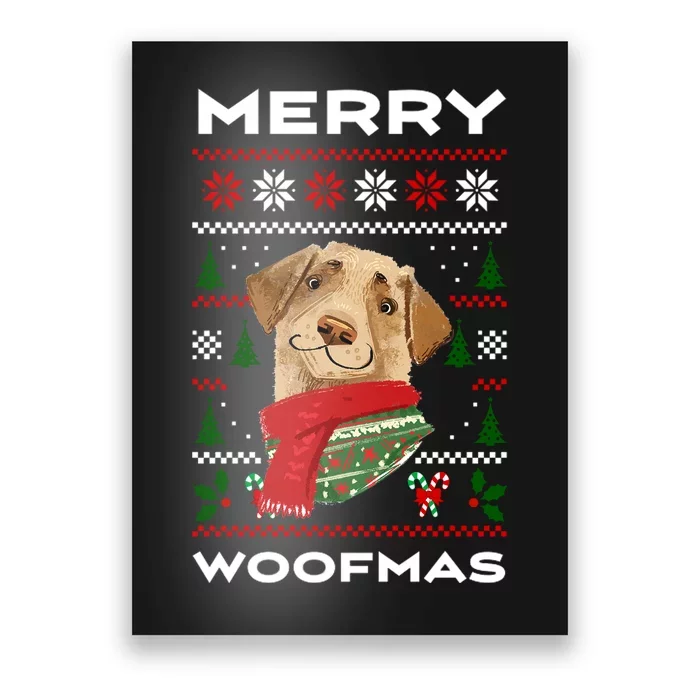 Merry Woofmas Cute Dog Ugly Christmas Poster