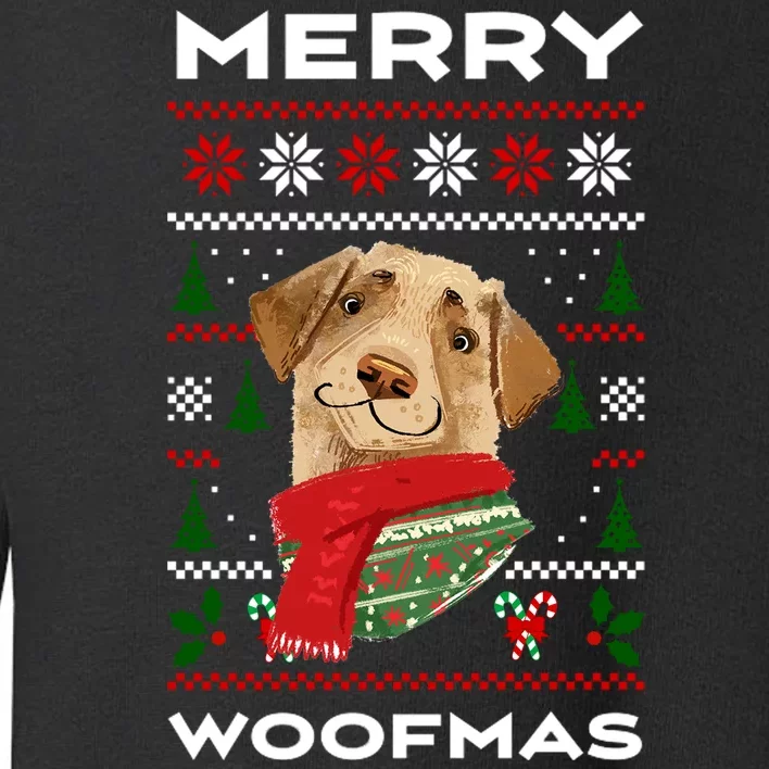 Merry Woofmas Cute Dog Ugly Christmas Toddler Sweatshirt