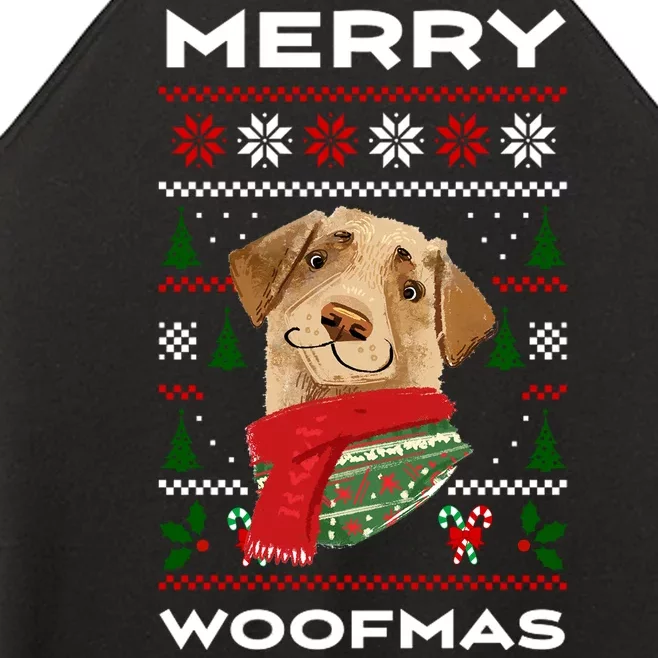 Merry Woofmas Cute Dog Ugly Christmas Women’s Perfect Tri Rocker Tank