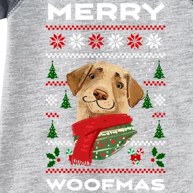 Merry Woofmas Cute Dog Ugly Christmas Infant Baby Jersey Bodysuit