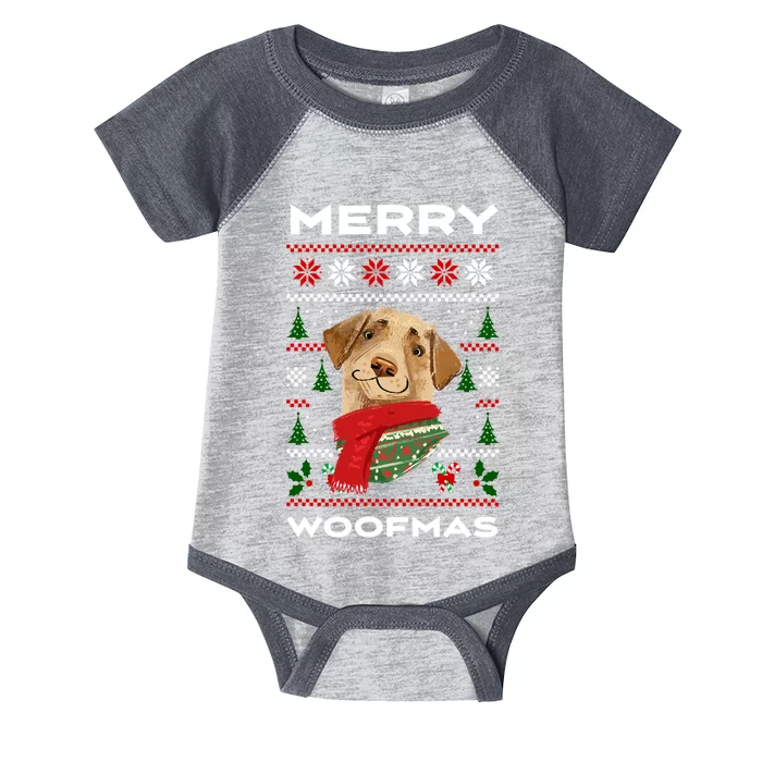 Merry Woofmas Cute Dog Ugly Christmas Infant Baby Jersey Bodysuit