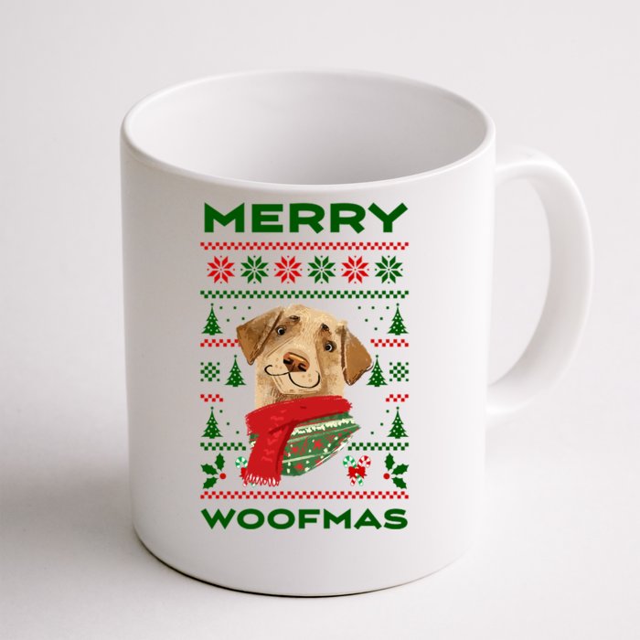 Merry Woofmas Cute Dog Ugly Christmas Front & Back Coffee Mug