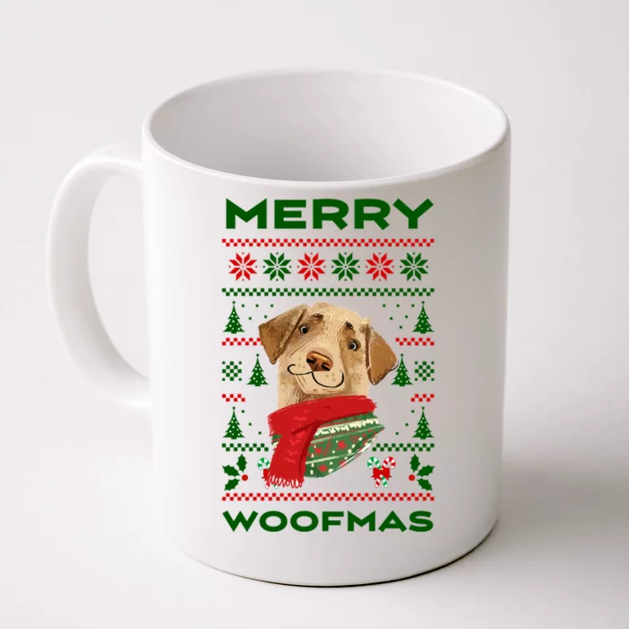 Merry Woofmas Cute Dog Ugly Christmas Front & Back Coffee Mug