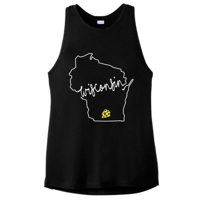 Madison Wisconsin Cheese Funny Wi Home State Ladies Tri-Blend Wicking Tank