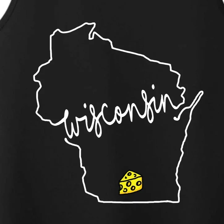 Madison Wisconsin Cheese Funny Wi Home State Performance Tank