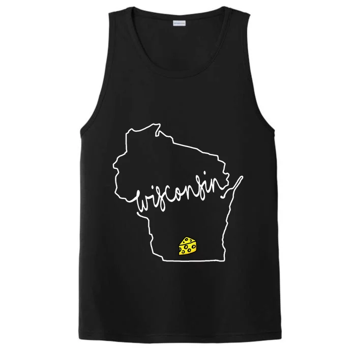 Madison Wisconsin Cheese Funny Wi Home State Performance Tank