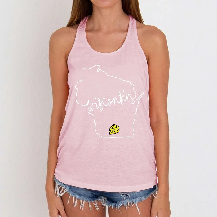 Madison Wisconsin Cheese Funny Wi Home State Women's Knotted Racerback Tank