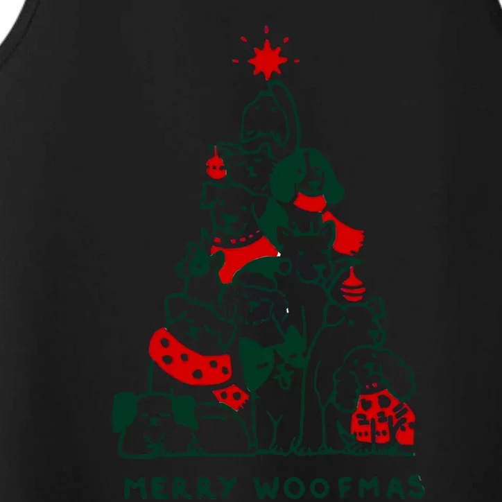 Merry Woofmas Christmas Tree Graphics Gift Performance Tank