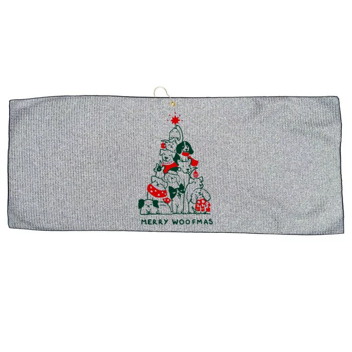 Merry Woofmas Christmas Tree Graphics Gift Large Microfiber Waffle Golf Towel