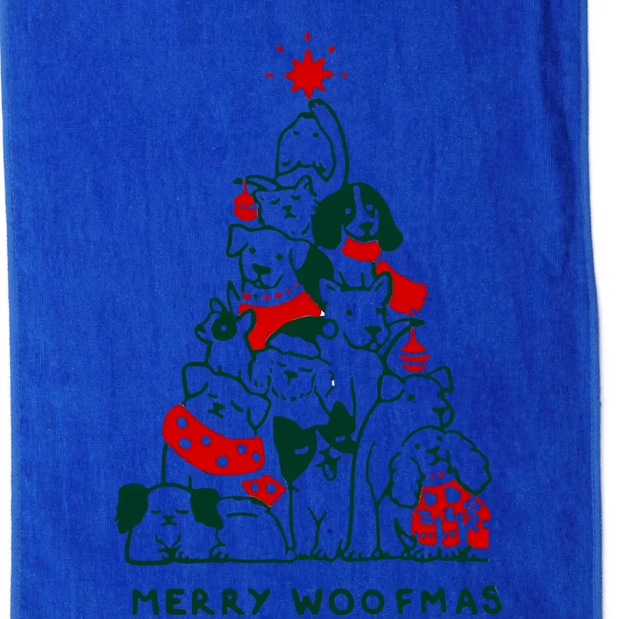 Merry Woofmas Christmas Tree Graphics Gift Platinum Collection Golf Towel